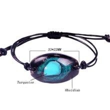 Load image into Gallery viewer, Handcrafted Natural Obsidian Turquoise Charm Orgonite Bangle Energy Bracelet
