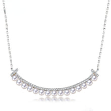 Load image into Gallery viewer, Natural Freshwater Pearl Beaded 925 Sterling Silver Smilling Pendant Necklace
