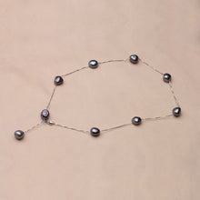 Load image into Gallery viewer, Natural Freshwater Pearl Necklace with 925 Sterling Silver Chain Necklace for Ladies
