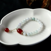 Load image into Gallery viewer, Lokaloca Handcrafted Natural Jade Beaded With Red Agate Charm Jewelry Bracelet
