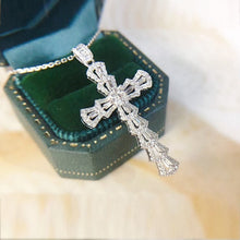 Load image into Gallery viewer, Designer 925 Sterling Silver Moissanite Cross Pendant Necklace
