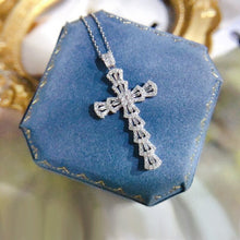 Load image into Gallery viewer, Designer 925 Sterling Silver Moissanite Cross Pendant Necklace
