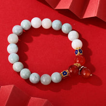 Load image into Gallery viewer, Handcrafted Natural Jade Red Agate Beaded Charm Bracelet
