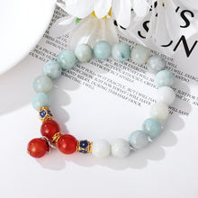 Load image into Gallery viewer, Handcrafted Natural Jade Red Agate Beaded Charm Bracelet
