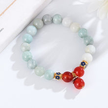 Load image into Gallery viewer, Handcrafted Natural Jade Red Agate Beaded Charm Bracelet
