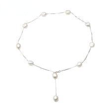 Load image into Gallery viewer, Natural Freshwater Pearl Necklace with 925 Sterling Silver Chain Necklace for Ladies
