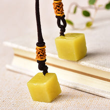 Load image into Gallery viewer, Lokaloca Natural Raw Cubic Lemon Jade Pendant Necklace
