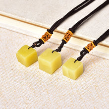 Load image into Gallery viewer, Lokaloca Natural Raw Cubic Lemon Jade Pendant Necklace
