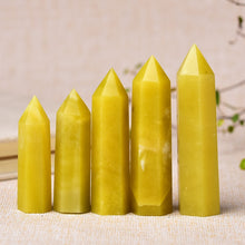 Load image into Gallery viewer, Lokaloca Natural Lemon Jade Crystal Point Healing Obelisk Wand
