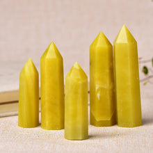 Load image into Gallery viewer, Lokaloca Natural Lemon Jade Crystal Point Healing Obelisk Wand
