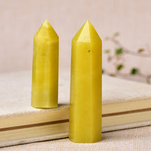 Load image into Gallery viewer, Lokaloca Natural Lemon Jade Crystal Point Healing Obelisk Wand
