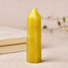 Load image into Gallery viewer, Lokaloca Natural Lemon Jade Crystal Point Healing Obelisk Wand
