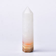 Load image into Gallery viewer, Lokaloca Natural White Jade Crystal Point Healing Obelisk Wand
