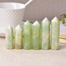 Load image into Gallery viewer, Lokaloca Natural Green Jade Crystal Point Healing Obelisk Wand
