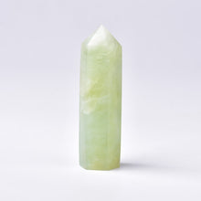 Load image into Gallery viewer, Lokaloca Natural Green Jade Crystal Point Healing Obelisk Wand
