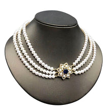 Load image into Gallery viewer, Multi Layered Natural Freshwater Pearl Pendant Necklace Choker for Ladies
