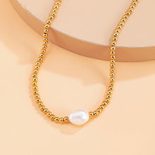 Load image into Gallery viewer, Minimalist Baroque Pearl Acrylic Beaded Chain Choker Necklace for Women
