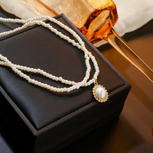 Load image into Gallery viewer, Ethereal Italian Design Double Layer Pearl Beaded Pendant Choker Necklace
