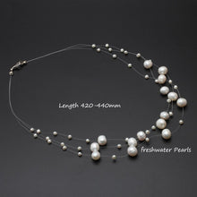 Load image into Gallery viewer, Multi Layer Natural Round Freshwater Pearl Beaded Choker Necklace for Ladies
