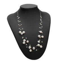 Load image into Gallery viewer, Multi Layer Natural Round Freshwater Pearl Beaded Choker Necklace for Ladies
