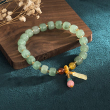 Load image into Gallery viewer, Handcrafted Natural Green Strawberry Quartz Crystal Beaded Bracelet
