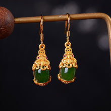 Load image into Gallery viewer, Lokaloca Natural Fine Jade Maya Earrings
