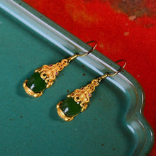 Load image into Gallery viewer, Lokaloca Natural Fine Jade Maya Earrings
