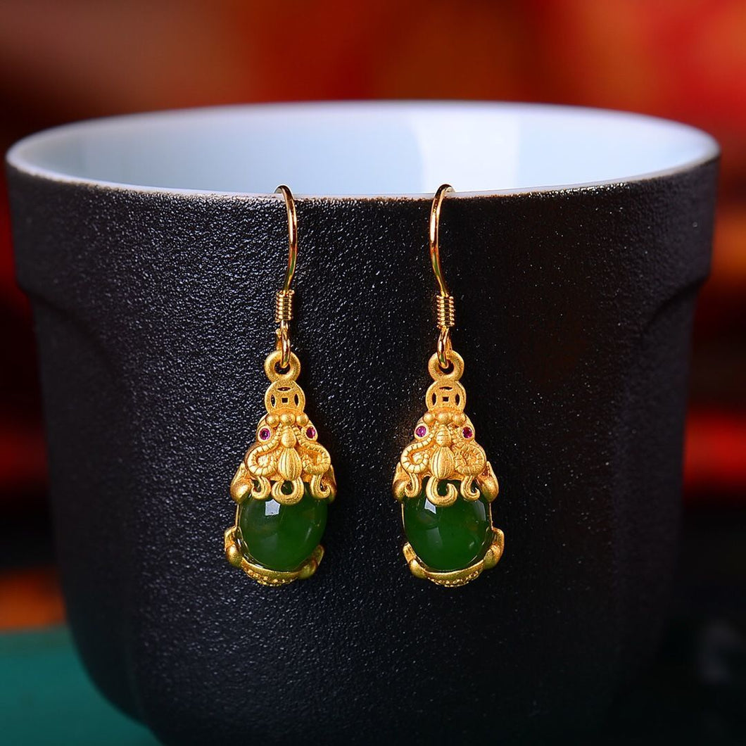 Lokaloca Natural Fine Jade Maya Earrings