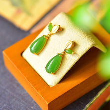 Load image into Gallery viewer, Lokaloca Original Natural Fine Jade Drop-shaped Earrings
