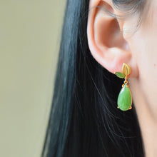 Load image into Gallery viewer, Lokaloca Original Natural Fine Jade Drop-shaped Earrings
