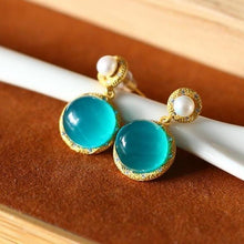 Load image into Gallery viewer, 2021 Autumn Original Amazonite Pearl Earrings Exquisite and Elegant Ladies Silver Jewelry
