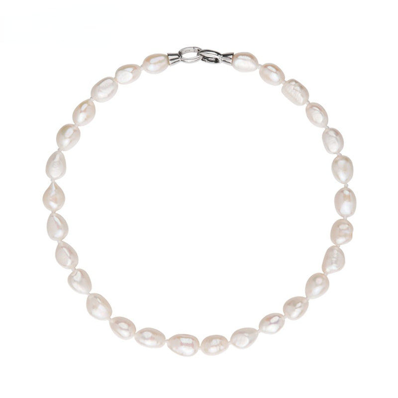 Natural White Freshwater Baroque Pearl Beaded Necklace/Bracelet for Ladies