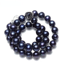 Load image into Gallery viewer, Genuine Natural Freshwater Black Pearl Beaded Necklace for Ladies
