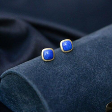 Load image into Gallery viewer, New Silver Inlaid Natural Lapis Lazuli Earrings Elegant Unique Luxury Gilt Charm Women&#39;s Jewelry
