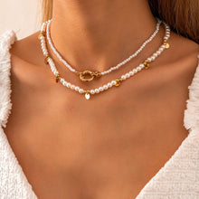 Load image into Gallery viewer, 2Pcs/Set Designer Double Layers Pearl Beaded Choker Necklace
