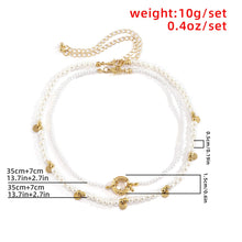 Load image into Gallery viewer, 2Pcs/Set Designer Double Layers Pearl Beaded Choker Necklace
