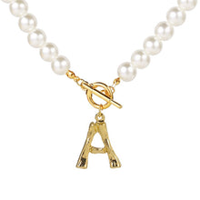 Load image into Gallery viewer, Designer A-Z Pearl Beaded Letter Pendant Initial Necklace
