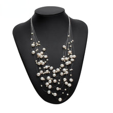 Load image into Gallery viewer, Multi Strands Natural Freshwater Pearl Beaded Necklace for Ladies
