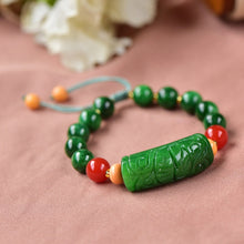 Load image into Gallery viewer, Lokaloca Handcrafted Natural Green Jade Beads Charm Bracelet Jewelry
