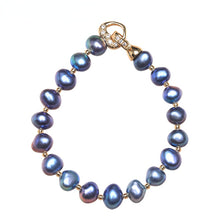 Load image into Gallery viewer, Gorgeous Italian Design Natural Blue Freshwater Pearl Beaded Bracelets
