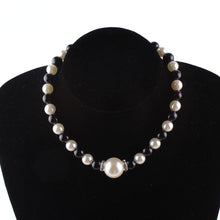 Load image into Gallery viewer, White Black Pearl Beaded Choker Necklaces for Ladies
