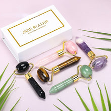 Load image into Gallery viewer, Natural Jade Roller Multi Crystal Massage Stick Face Eye Nose Massager
