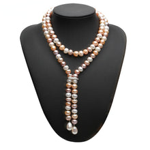 Load image into Gallery viewer, Natural White Freshwater Pearl Beaded Long Necklace for Ladies
