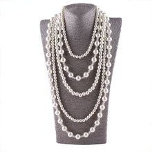 Load image into Gallery viewer, Luxury Design Multi Layers White Pearl Beaded Necklace for Ladies
