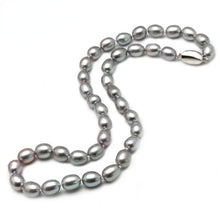 Load image into Gallery viewer, Natural Gray Freshwater Pearl Beaded Choker Necklace for Ladies
