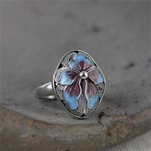 Load image into Gallery viewer, 925  Silver Vintage Retro Jewelry Butterfly Opening Adjustable Silver Women&#39;s Ring
