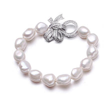 Load image into Gallery viewer, Natural Freshwater Baroque Pearl Beaded Charm Bracelets for Ladies
