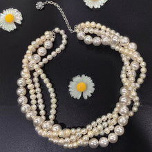 Load image into Gallery viewer, Luxury Four-strands Natural Perfect Round Freshwater Pearl Beaded Necklace for Ladies
