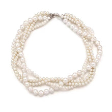 Load image into Gallery viewer, Luxury Four-strands Natural Perfect Round Freshwater Pearl Beaded Necklace for Ladies
