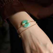 Load image into Gallery viewer, Natural Fine Jade Retro Golden Bracelet Classic Elegant Ladies Silver Jewelry
